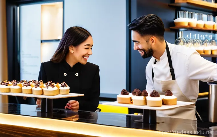 디저트 전문가와 협력 업체 관리 - **Prompt:** A dynamic scene featuring a female confectioner, about 35 years old, with her hair neatl... 디저트 전문가와 협력 업체 관리 - **Prompt:** A dynamic scene featuring a female confectioner, about 35 years old, with her hair neatl...