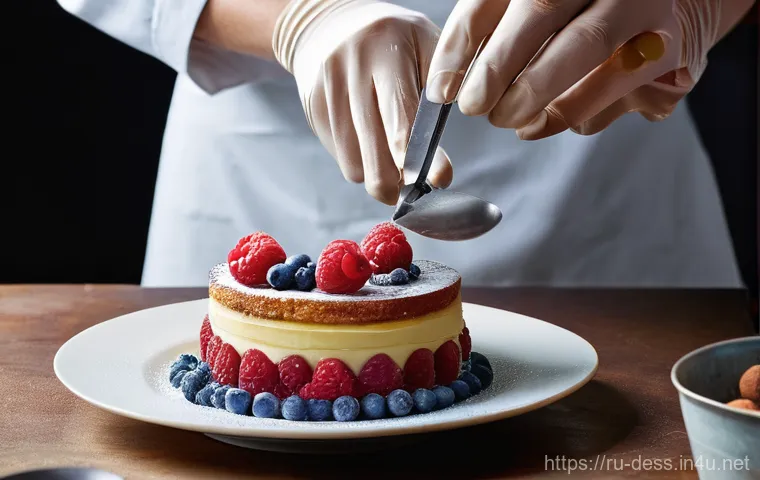 디저트 전문가의 창의적 문제 해결 능력 - **Prompt:** A close-up, warm-toned shot of a female pastry chef in her rustic yet clean kitchen. She...