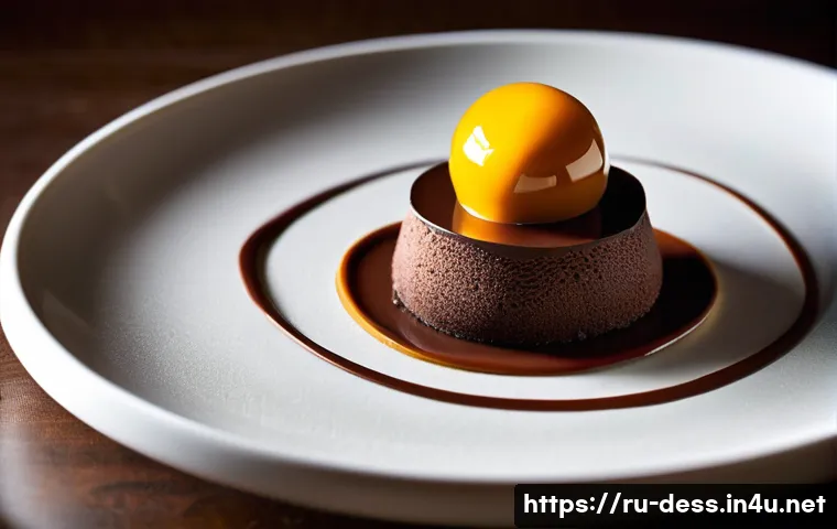 디저트 전문가의 유명 레스토랑 메뉴 분석 - **Prompt 1: Multi-Textured Artistic Chocolate Dessert**
A visually stunning, gourmet dessert ser...