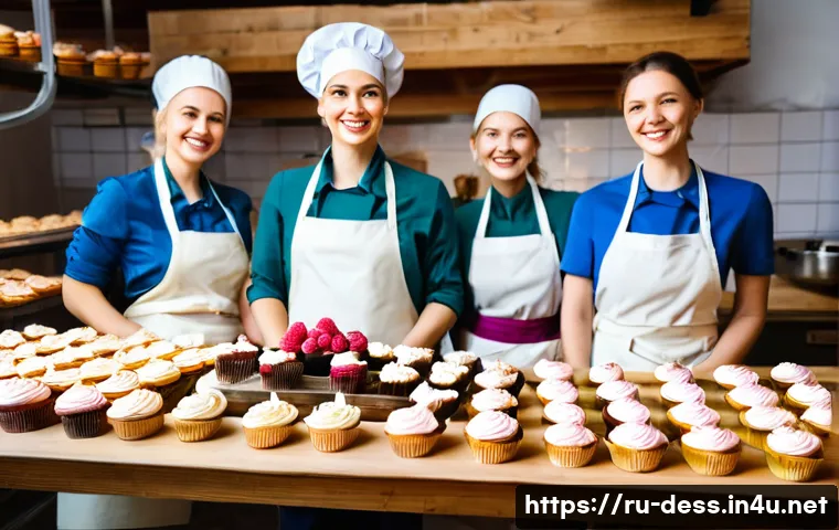 디저트 전문가의 리더십 개발 방법 - **Prompt 1: Collaborative Vision in a Cozy Russian Bakery**
"A vibrant, eye-level, wide-angle ph...