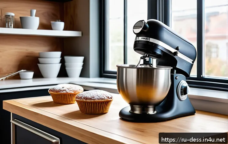 디저트 전문가로 성장하기 위한 온라인 강좌 - A cozy and well-organized home pastry studio featuring professional baking equipment: a stand mixer ...