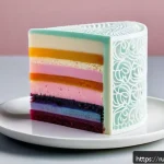 디저트 전문가가 주목해야 할 신소재 - A modern dessert art piece featuring multi-layered mousse cakes made with innovative edible gels suc...
